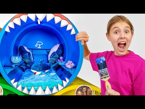 Será que conseguimos terminar o HOTEL de brinquedo antes que o tubarão chegue?