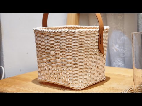 [단미라탄] 사각바구니 다이아몬드무늬 감아마무르기