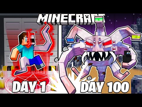 I Survived 100 Days in DOORS THE MINES in Minecraft!