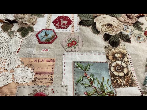 Part 8 #slowstitched Christmas Runner featuring #tildafabric and vintage textiles