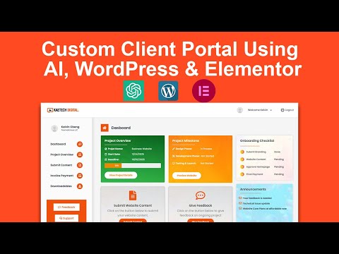 How to create a web design agency client Dashboard with AI, WordPress and Elementor