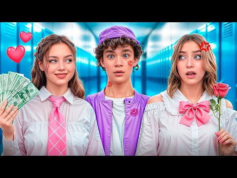 Two Popular Girls Fight Over Boy! Popular vs Nerd
