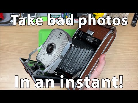 Super old Polaroid cameras.