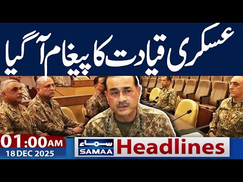 Pak India War | Pak Army Warns | 01 AM News Headlines | 18 Dec 2025 | Samaa TV