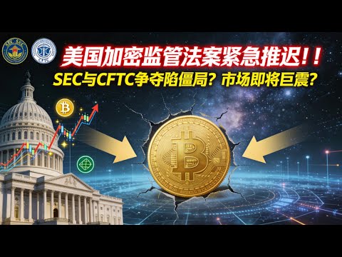 美国加密监管法案紧急推迟，SEC与CFTC权力争夺战陷入僵局？市场即将巨震？