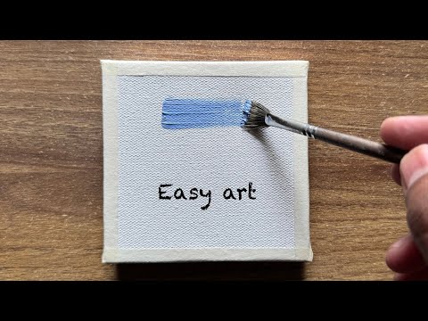 Misty autumn forest acrylic painting 