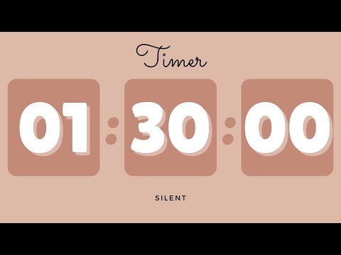 🍄‍🟫 1 Hour 30 Minutes Silent Timer with Cute Ending Alarm | Pastel Brown Timer