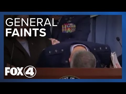 General faints at the podium