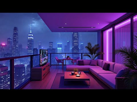 Rainy Night Balcony ☔ Cozy & Relaxing Lofi Music for a Peaceful Day 📀 Lofi Rain Mix