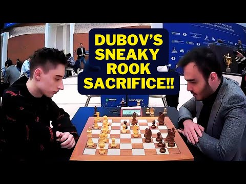Dubov’s Sneaky Rook Sacrifice! 🤯 Outsmarts Tabatabaei in Blitz | World Blitz 2023
