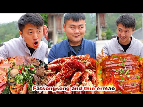 mukbang | How to make braised pork? | How to make roast leg of lamb? | cooking | songsong & ermao
