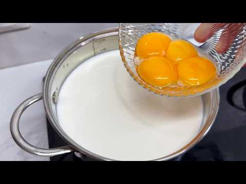 Add egg yolk to the boiling milk! No more shopping at the store! Only 3 ingredients