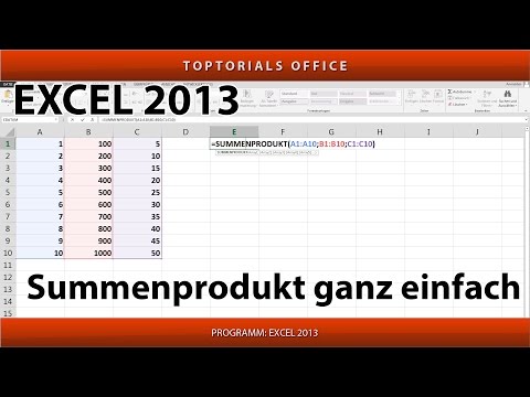Summenprodukt ganz einfach (Excel)