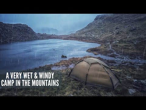 Solo Camping in Heavy Rain and Winds in the Mountains | Trangia Cooking | Hilleberg Soulo