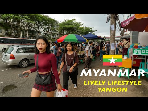 Yangon Weekend Street Food Tour 🇲🇲 | Myanmar Local Life & Luxury Mall Visit