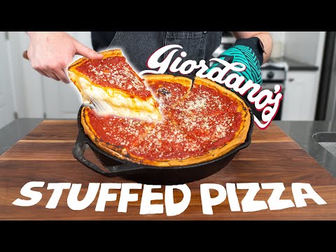 This Is NOT Deep Dish! (Chicago STUFFED Pizza Cast Iron Recipe)