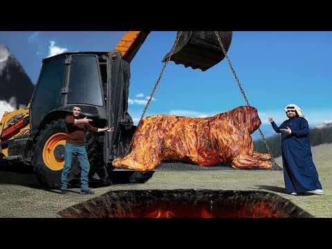 Fahad Al Bishri visits Faraway Village: Cooking Bull 🐂 Mandi Using An Excavator