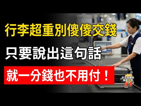 行李超重竟不用罰錢？ 資深空姐警告：90%的人都白花錢了 只要在櫃檯說出“這句話” 航空公司最怕你“這樣做”