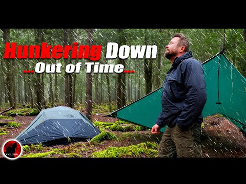Hunkering Down in the Forest While Storms Rage - Rain Camping Adventure
