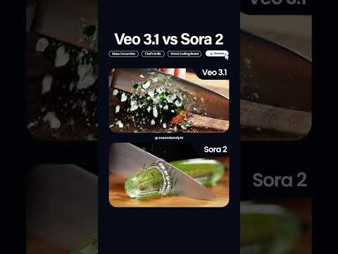 Veo 3.1 vs Sora 2 (Glass Cucumber Test) - Which is Better? #veo3 #sora2