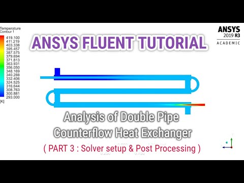 ANSYS Fluent Tutorial | Analysis of Double Pipe Counterflow Heat Exchanger | ANSYS 19 R3 | Part 3/3