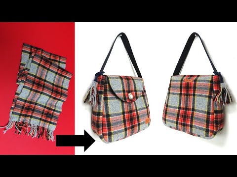 DIY: Never throw away your "unused" scarf! It can become a "luxury bag"!/"elle scarf" flap hand b...