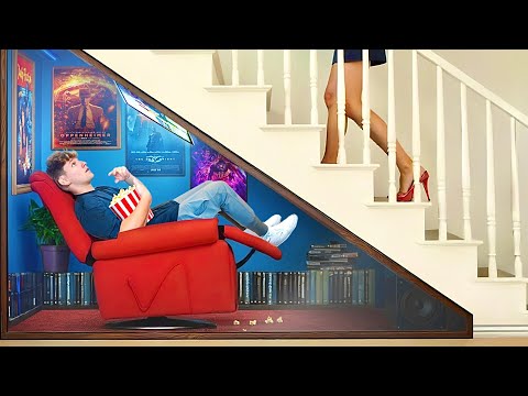 I Built a Secret Movie Theater in My House!