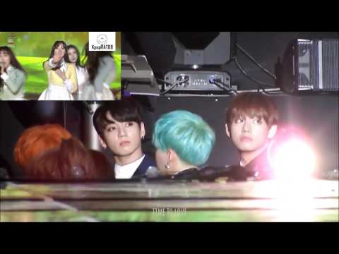 160114 BTS(방탄소년단) Red Velvet(레드벨벳) reaction to GFRIEND(여자친구) - Me Gustas Tu @SMA