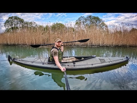 24H Biwak mit neuem Militär Faltboot (8.000€) - Insel + Übernachtung