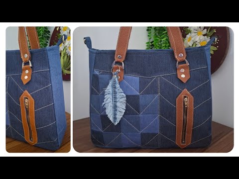 Easy way to sewing stylish patchwork handbag:how to sew patchwork handbag (patchwork idea)(diy)