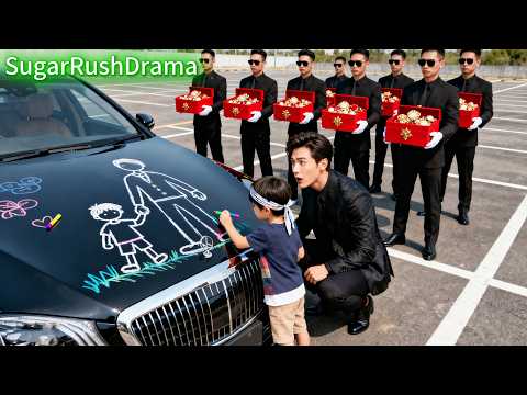 Kid draw on his car, CEO is angry but find the kid is mini-himself,took him home, spoil rotten.