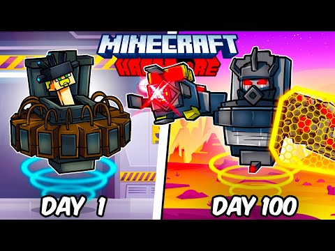 I Survived 100 Days as an ASTRO TOILET in Hardcore Minecraft!