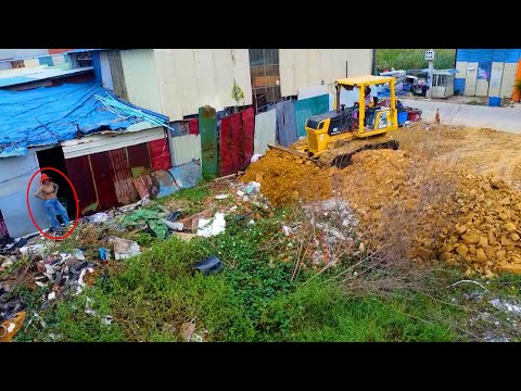 New Project Fill Land Delete Pit Garbage In Wall Complete 100% by KOMATSU D31Px Dozer Pushing Soil