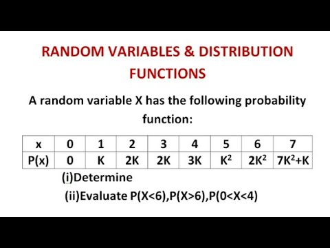 Random Variables &Distribution Functions-Problem
