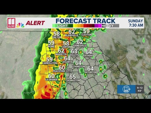 Tracking storms, heavy rain on Sunday for Atlanta, north Georgia | Timeline