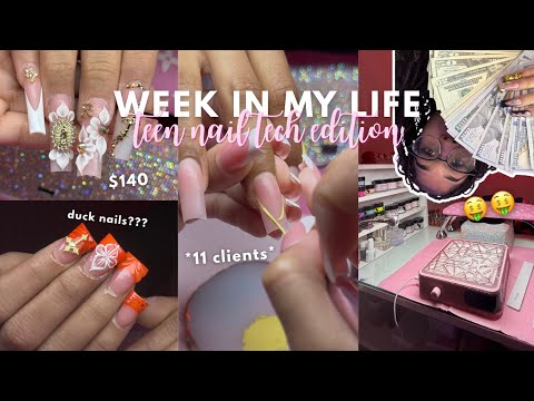 come work with me as an 18y/o nail tech💅*realistic*