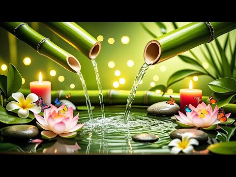Bamboo Water Sounds 🌿 Deep Sleep Relaxing Music for Calm Mind, Healing Music & Night Meditation
