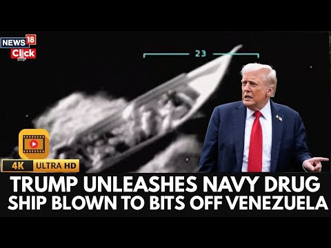 US Navy Strikes Drug Boat Off Venezuela Coast | Trump Orders Operation | Drug Ship | 4K