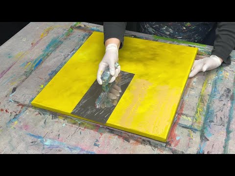 Abstrakte Acrylmalerei | Rakeltechnik Herbstbild