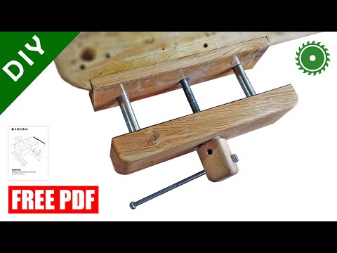 Wooden Bench Vise making / free PDF plan / DIY