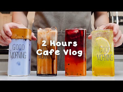 🌸지치고 힘들 땐 음료 ASMR로 힐링해요/주중의 여유로움/2시간 모음💕2 Hours Vlog/Cafe Vlog/ASMR/Tasty Coffee#463