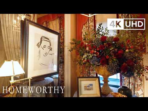 NYC MANSION TOUR | A Hand-Painted Mediterranean Stair Hall with Lush Florals | 4K