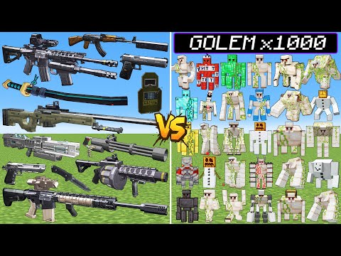What TaCZ Every Gun Can Defeat The Most All Golem Army in Minecraft?
