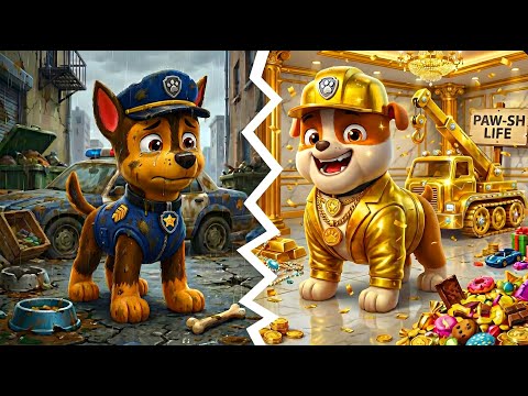 ¡La vida de Chase como pobre vs. la de Rubble como rico! | PAw PAtrol en Español | Rainbow 3
