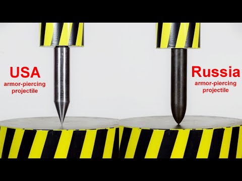 HYDRAULIC PRESS VS ARMOR PIERCING SHELLS US AND RUSSIA