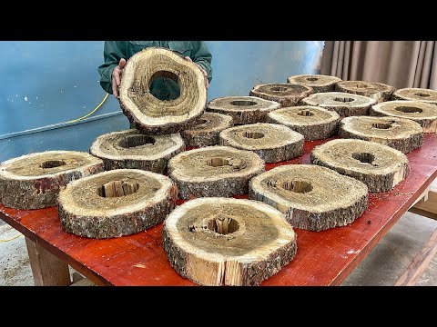 Craft An Impressive Dining Table From Discarded Hollow Logs // Top Notch Creative Woodworking Skills