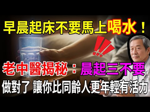 早晨起床不要馬上喝水！老中醫揭秘：晨起三不要！做對了 讓你比同齡人更年輕有活力了