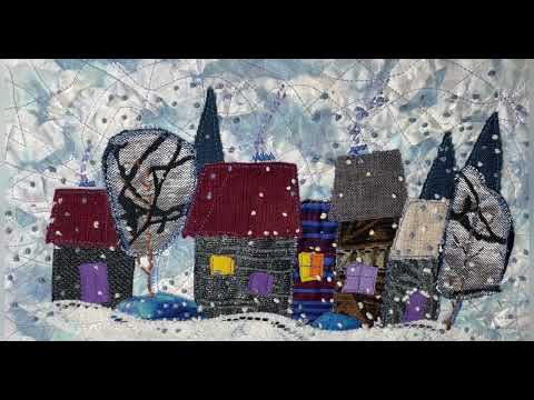 А вы снег вышивали? Милая зима с  вышитым снегом  #текстильнаяпицца