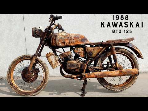Full Restoration Documentary - 1988 Rotten Kawasaki GTO 125 motorcycle