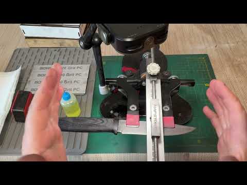 How to sharpen a knife on a sharpener. Knife positioning. Trimming. Working with the grain. Techb...